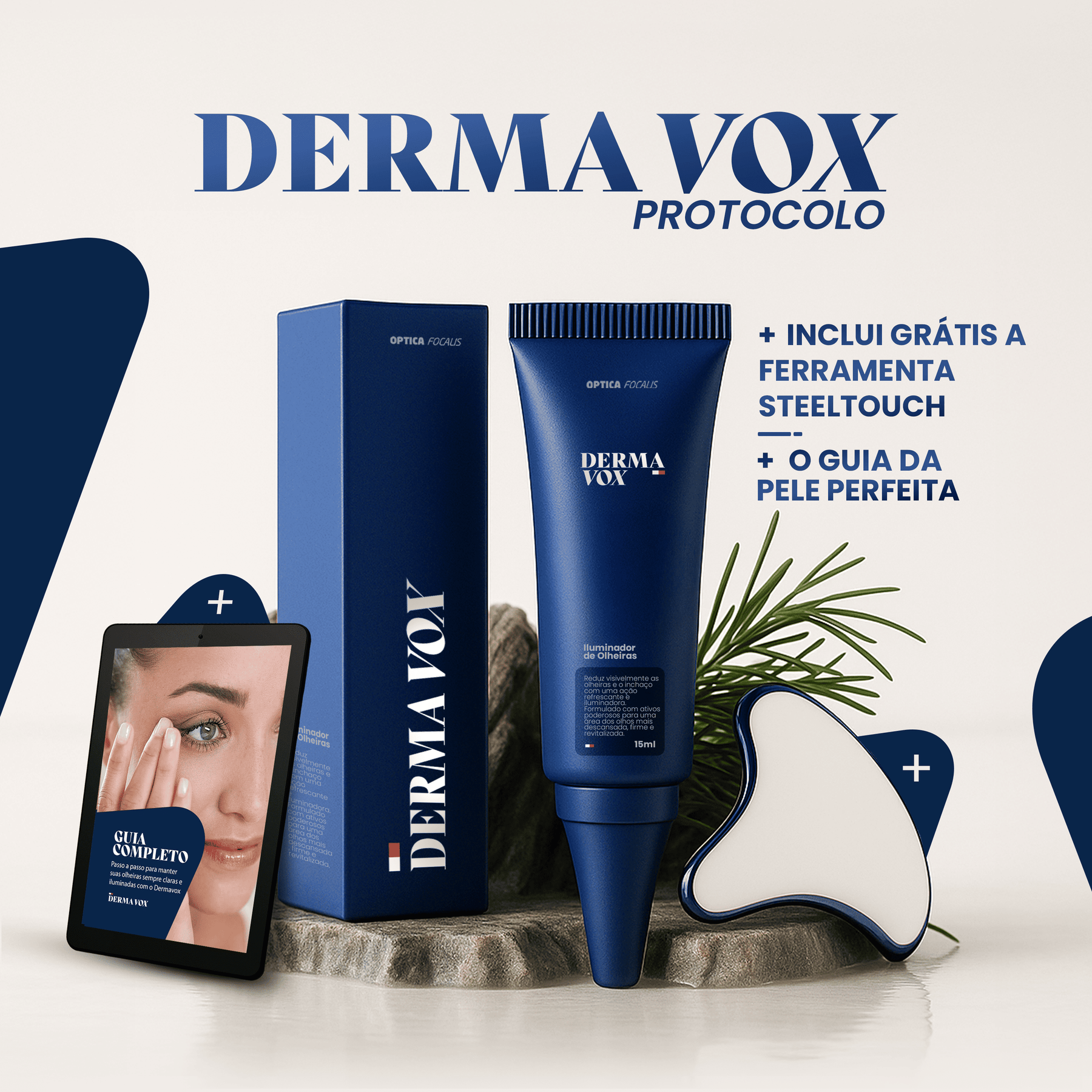 Protocolo DERMAVOX + BRINDES: Ferramenta SteelTouch Grátis + Guia da Pele Perfeita