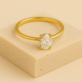 Anel Hailey Dourado com Zircônia