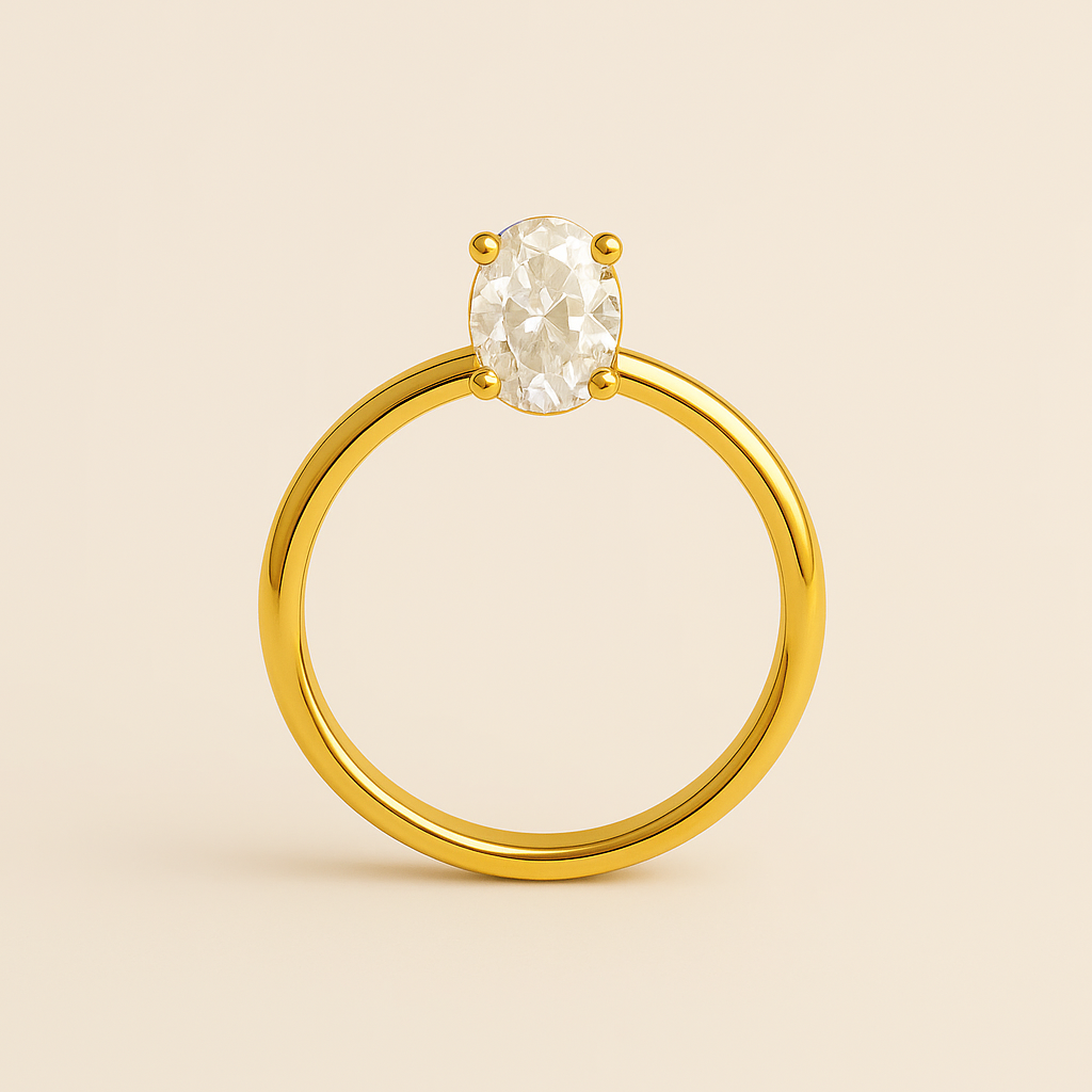 Anel Hailey Dourado com Zircônia